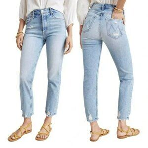 Mother Superior Jeans Womens 26 Distressed Button Fly Blue Denim